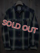 STUDIO D'ARTISAN INDIGO CHECK WORK SHIRT 5538 (GREEN)