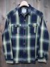 画像1: STUDIO D'ARTISAN INDIGO CHECK WORK SHIRT 5538 (GREEN) (1)