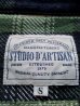 画像9: STUDIO D'ARTISAN INDIGO CHECK WORK SHIRT 5538 (GREEN)