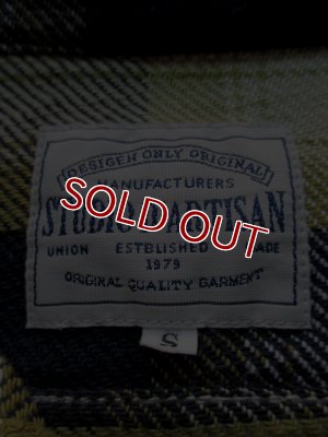 画像9: STUDIO D'ARTISAN INDIGO CHECK WORK SHIRT 5538 (YELLOW)