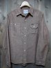 画像1: STUDIO D'ARTISAN CHAMBRAY L/S WORK SHIRT 5506 (BROWN) (1)