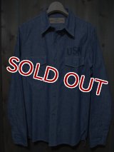 THE REAL McCOY'S NAVY CHAMBRAY SHIRT MS10102