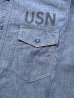 画像4: THE REAL McCOY'S NAVY CHAMBRAY SHIRT MS10102