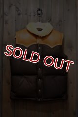 JOE McCOY MOUTON COLLAR LEATHER DOWN VEST MJ16153