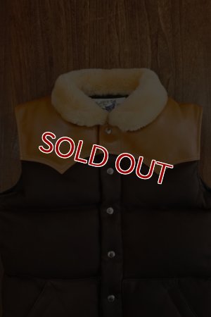 画像5: JOE McCOY MOUTON COLLAR LEATHER DOWN VEST MJ16153