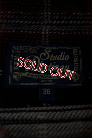 画像14: STUDIO D'ARTISAN CHECK L/S WORK SHIRT 5599 / RED