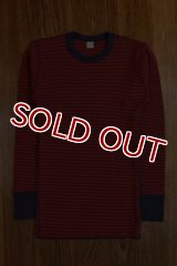 JOE McCOY TWO-TONE THERMAL SHIRT L/S MC17116 RED/NAVY