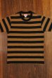 画像1: BUCO STRIPE TEE S/S BC18002 BROWNxBLACK (1)