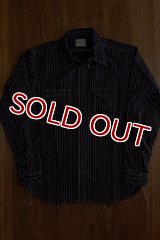 8HU INDIGO WABASH STRIPE WORK SHIRT MS19012