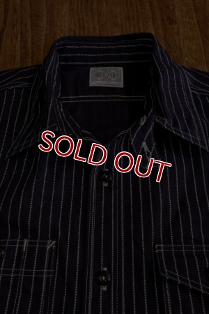 画像4: 8HU INDIGO WABASH STRIPE WORK SHIRT MS19012