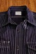 画像4: 8HU INDIGO WABASH STRIPE WORK SHIRT MS19012