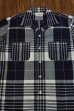 画像3: JOE McCOY INDIGO CHECK OPEN COLLAR SHIRT MS19010