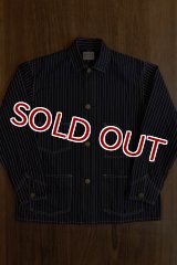 JOE McCOY 8HU INDIGO WABASH STRIPE CHORE JACKET MJ19018