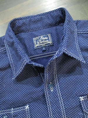 画像3: STUDIO D'ARTISAN POLKA DOT WORK SHIRT 5480