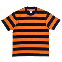 BUCO STRIPE TEE S/S BC24002 ORANGExNAVY