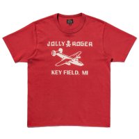 THE REAL McCOY'S MILITARY TEE / JOLLY ROGER, KEY FIELD MC25003 CHERRY