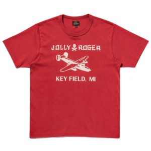 画像1: THE REAL McCOY'S MILITARY TEE / JOLLY ROGER, KEY FIELD MC25003 CHERRY