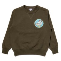 THE REAL McCOY'S MILITARY PRINT SWEATSHIRT / JOLLY ROGER OLIVE MC25120