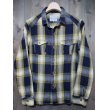 画像1: STUDIO D'ARTISAN INDIGO CHECK WORK SHIRT 5538 (YELLOW) (1)