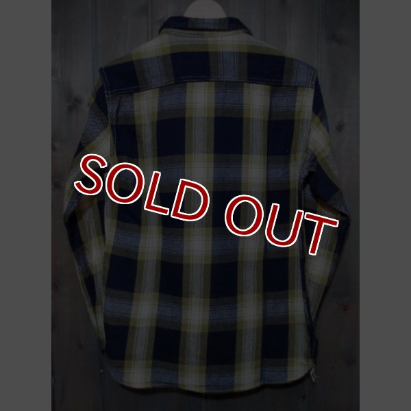 画像2: STUDIO D'ARTISAN INDIGO CHECK WORK SHIRT 5538 (YELLOW) (2)