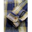 画像5: STUDIO D'ARTISAN INDIGO CHECK WORK SHIRT 5538 (YELLOW) (5)