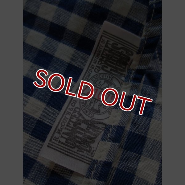 画像11: JOE McCOY 8 HOUR UNION GINGHAM CHECK SHIRT S/S Lot.902W MS14035 (BLUE) (11)