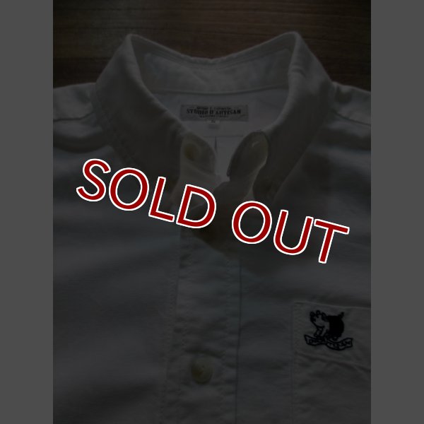 画像3: STUDIO D'ARTISAN S/S BUTTON-DOWN SHIRT 5432 (WHITE) (3)