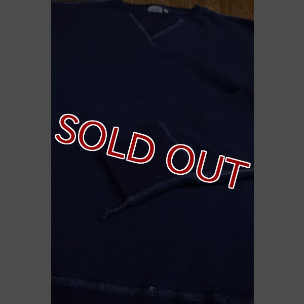 画像4: STUDIO D'ARTISAN 先染めインディゴ 吊り編み トレーナー  (4)