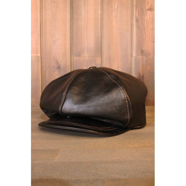 画像2: JOE McCOY HORSEHIDE NEWSBOY CAP MA24108 (2)