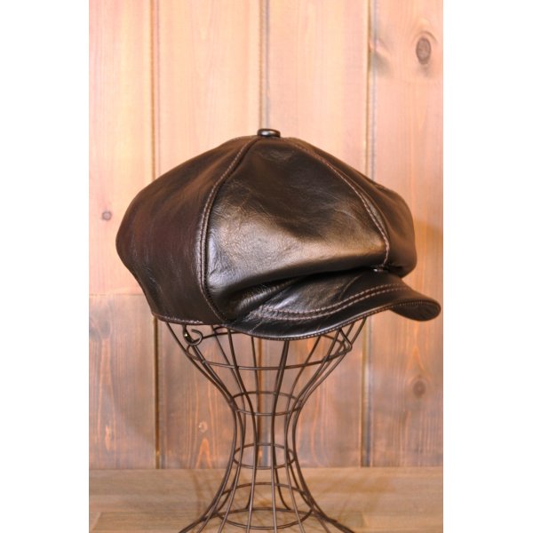 画像1: JOE McCOY HORSEHIDE NEWSBOY CAP MA24108 (1)