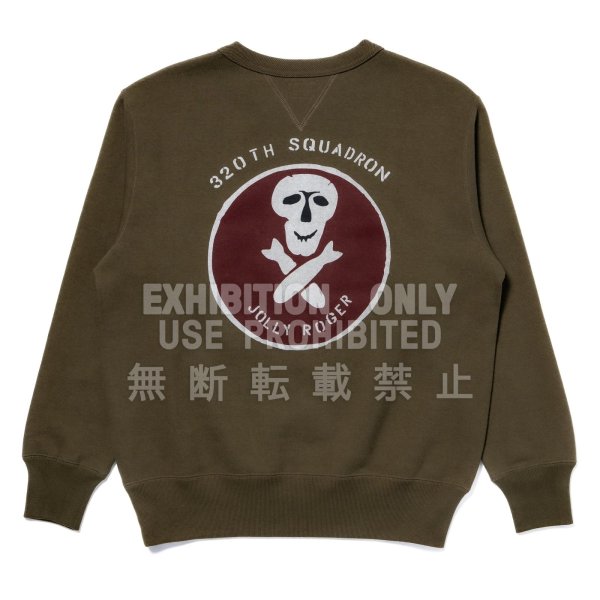 画像2: THE REAL McCOY'S MILITARY PRINT SWEATSHIRT / JOLLY ROGER OLIVE MC25120 (2)