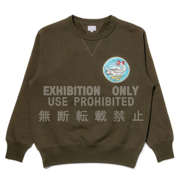 画像1: THE REAL McCOY'S MILITARY PRINT SWEATSHIRT / JOLLY ROGER OLIVE MC25120 (1)