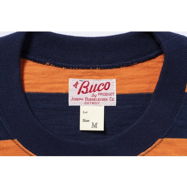 画像3: BUCO STRIPE TEE S/S BC24002 ORANGExNAVY (3)